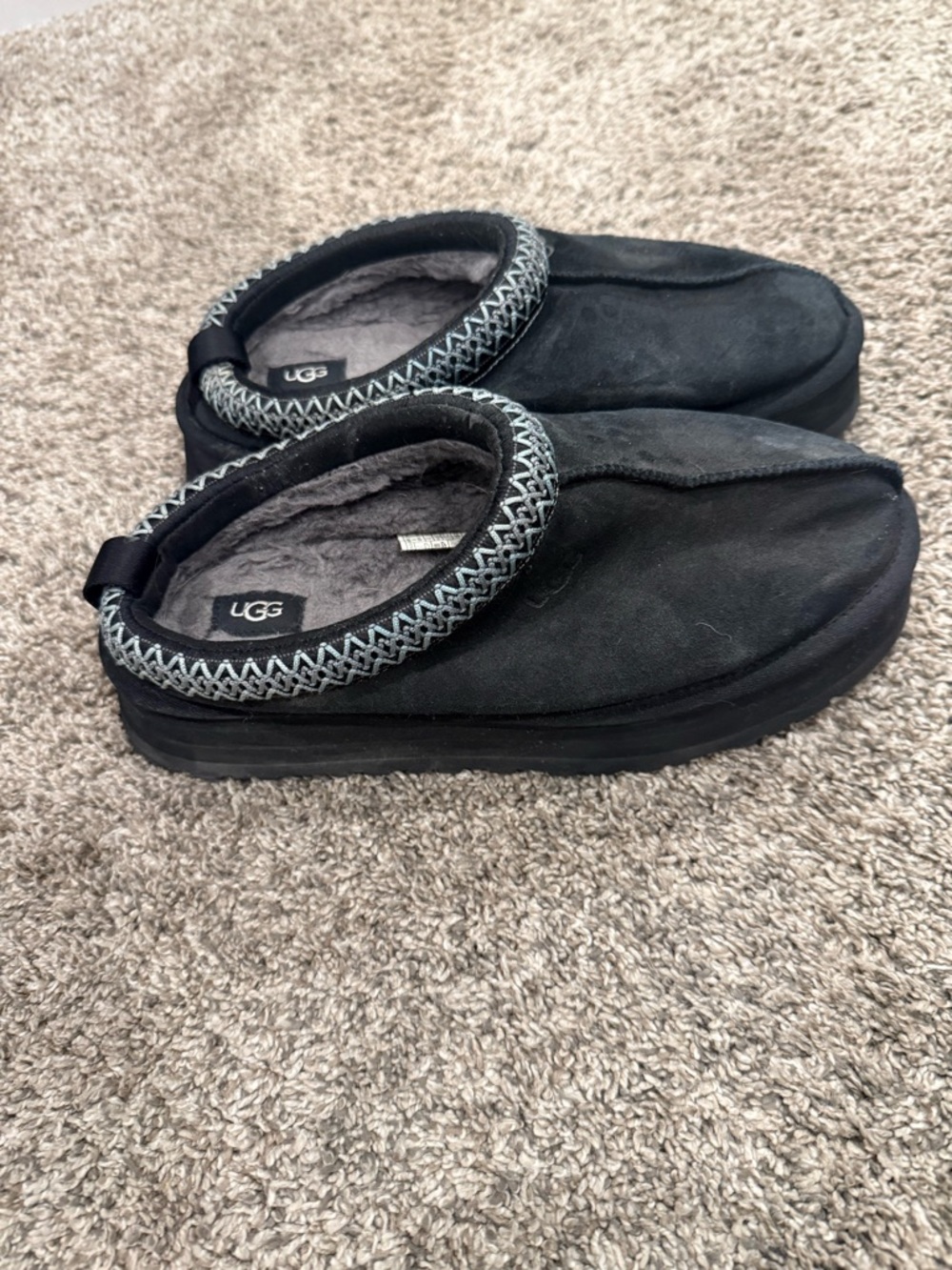 UGG BLACK PLATFORM TASMAN
